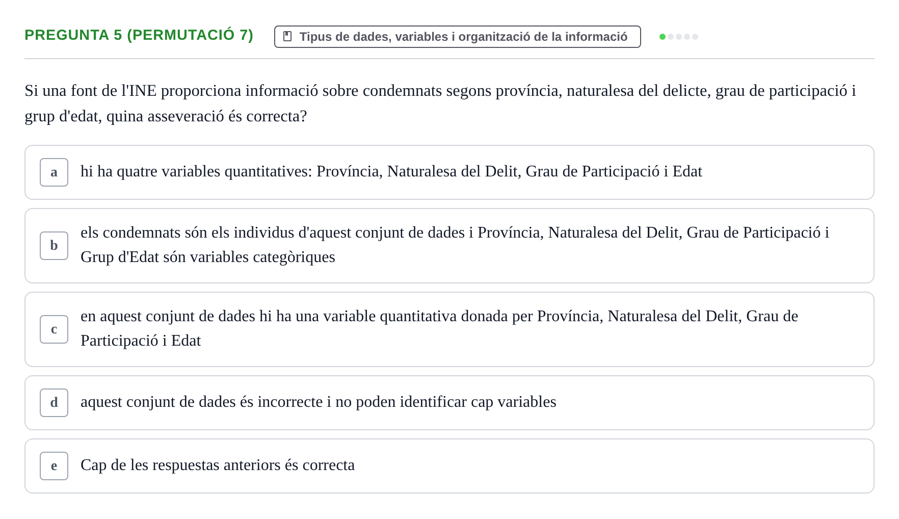 Enunciado: Pregunta 5 (Permutació 7) · Anàlisi de Dades UPF 2000