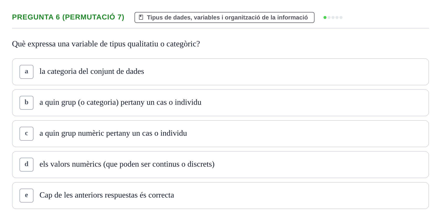 Enunciado: Pregunta 6 (Permutació 7) · Anàlisi de Dades UPF 2000