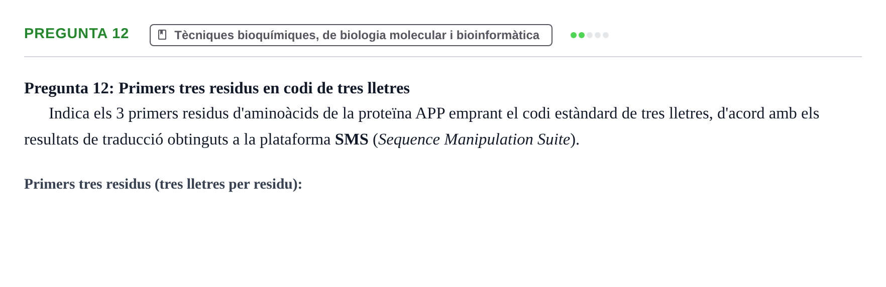 Enunciado: Pregunta 12