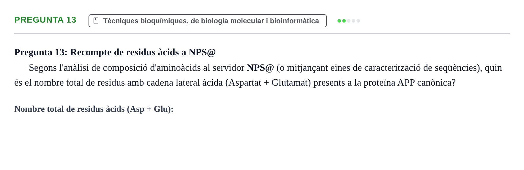 Enunciado: Pregunta 13