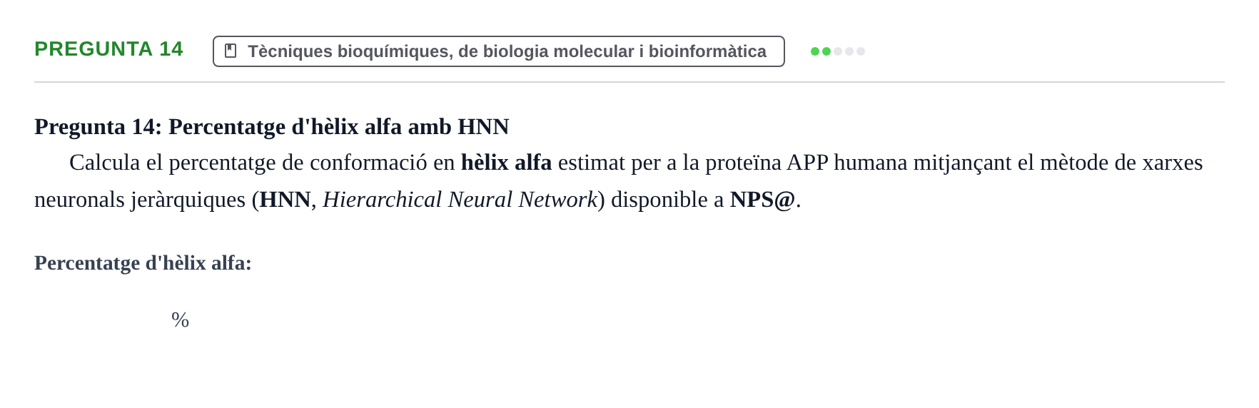Enunciado: Pregunta 14