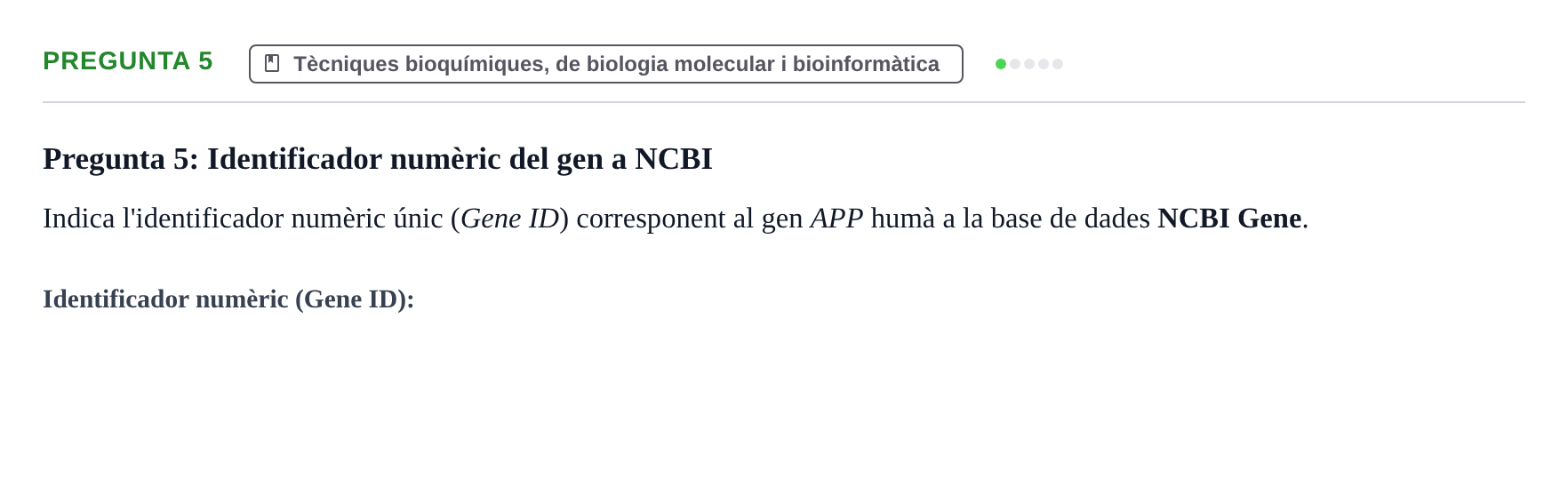 Enunciado: Pregunta 5