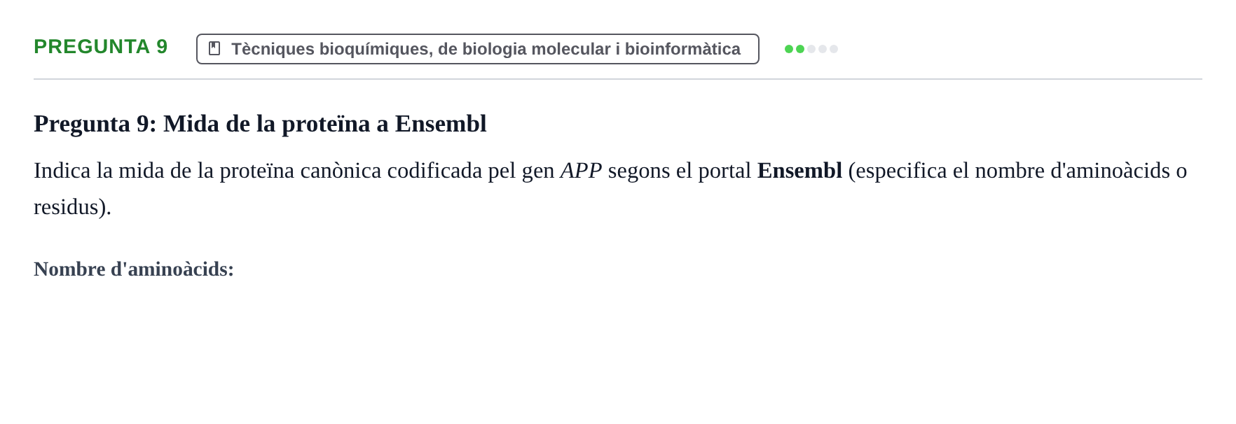 Enunciado: Pregunta 9