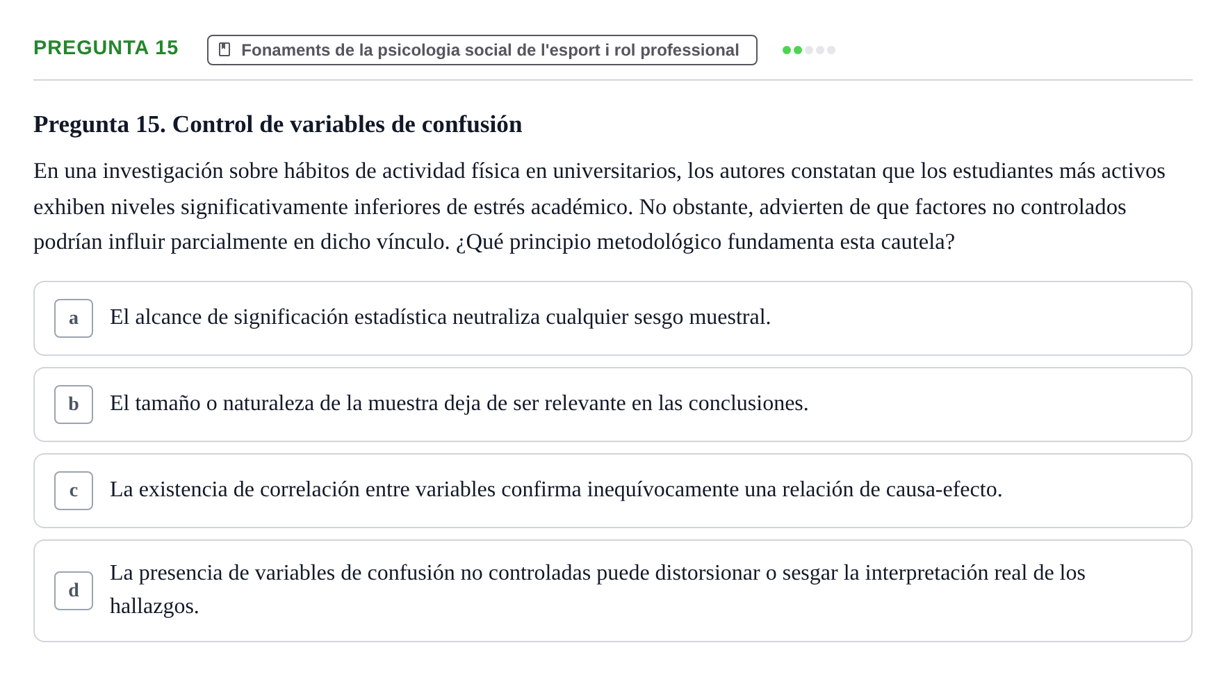 Enunciado: Pregunta 15