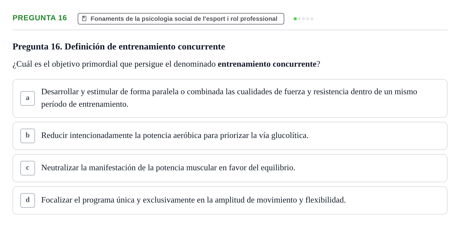 Enunciado: Pregunta 16