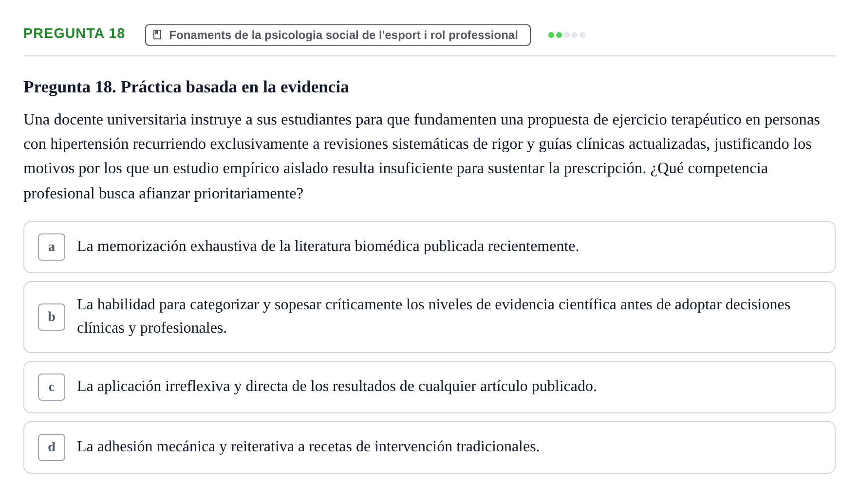Enunciado: Pregunta 18