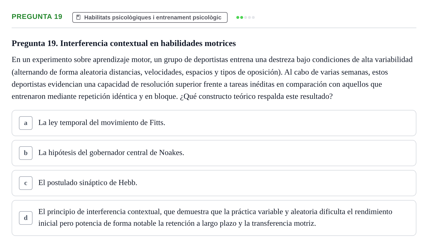 Enunciado: Pregunta 19