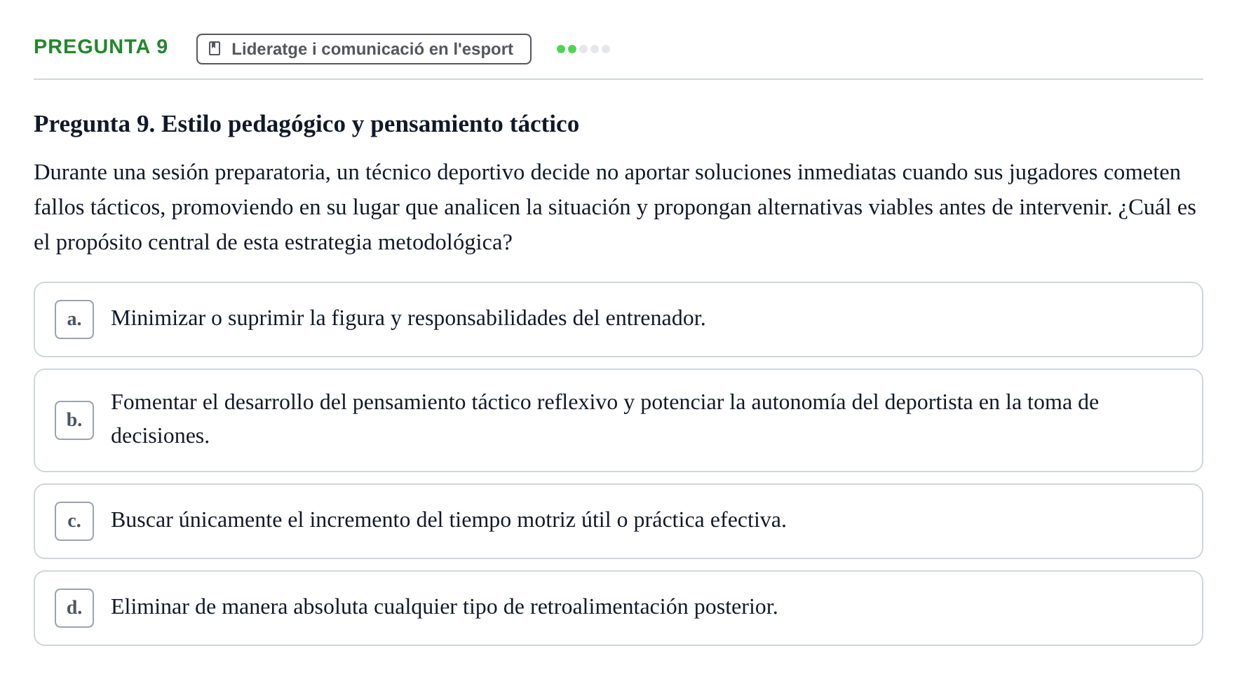 Enunciado: Pregunta 9