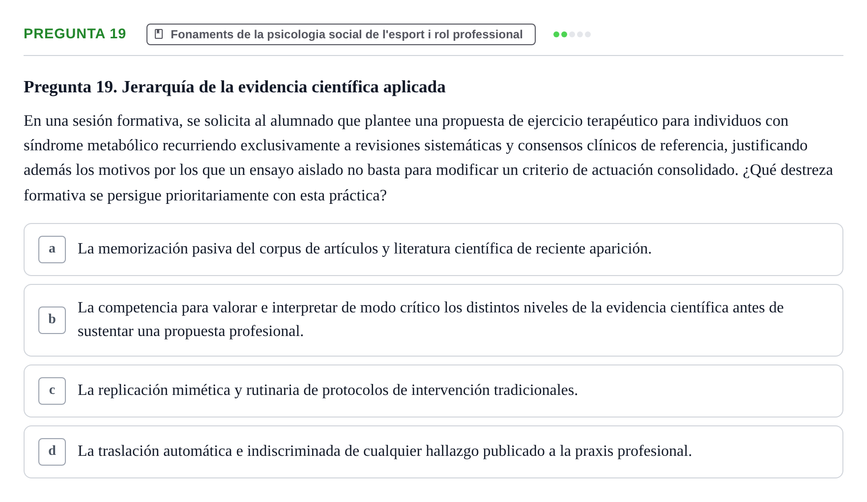 Enunciado: Pregunta 19