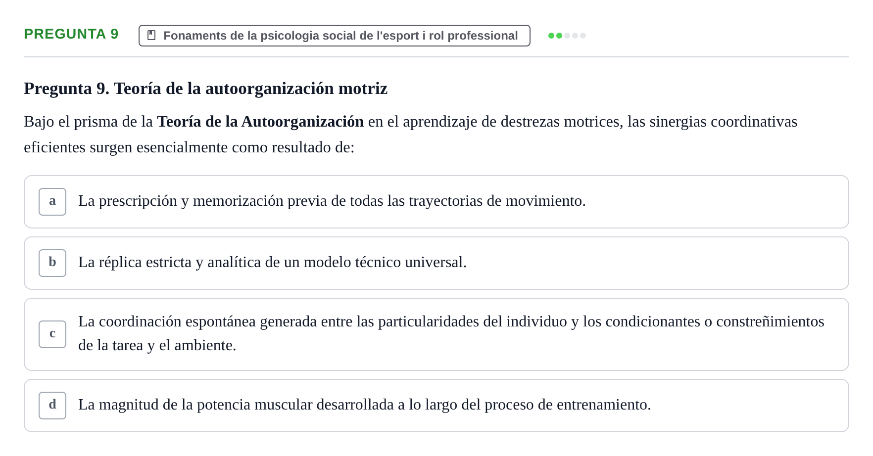Enunciado: Pregunta 9