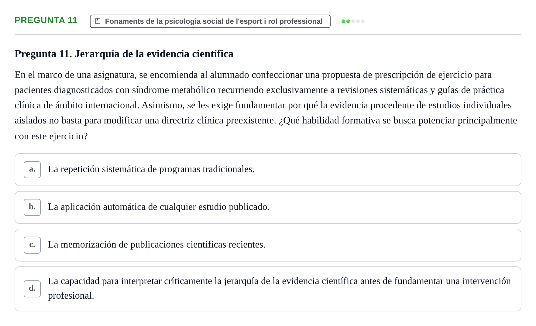 Enunciado: Pregunta 11