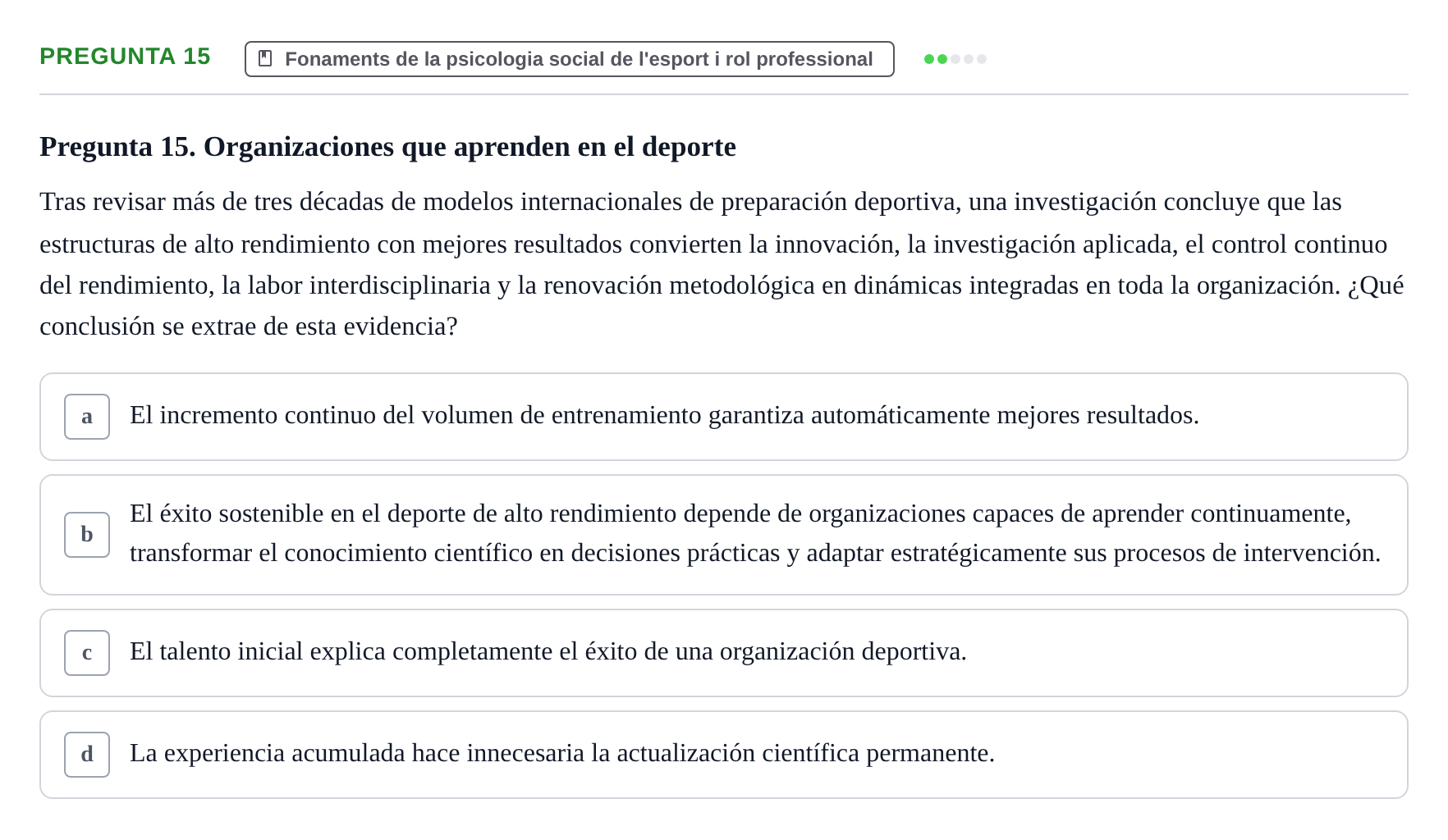 Enunciado: Pregunta 15