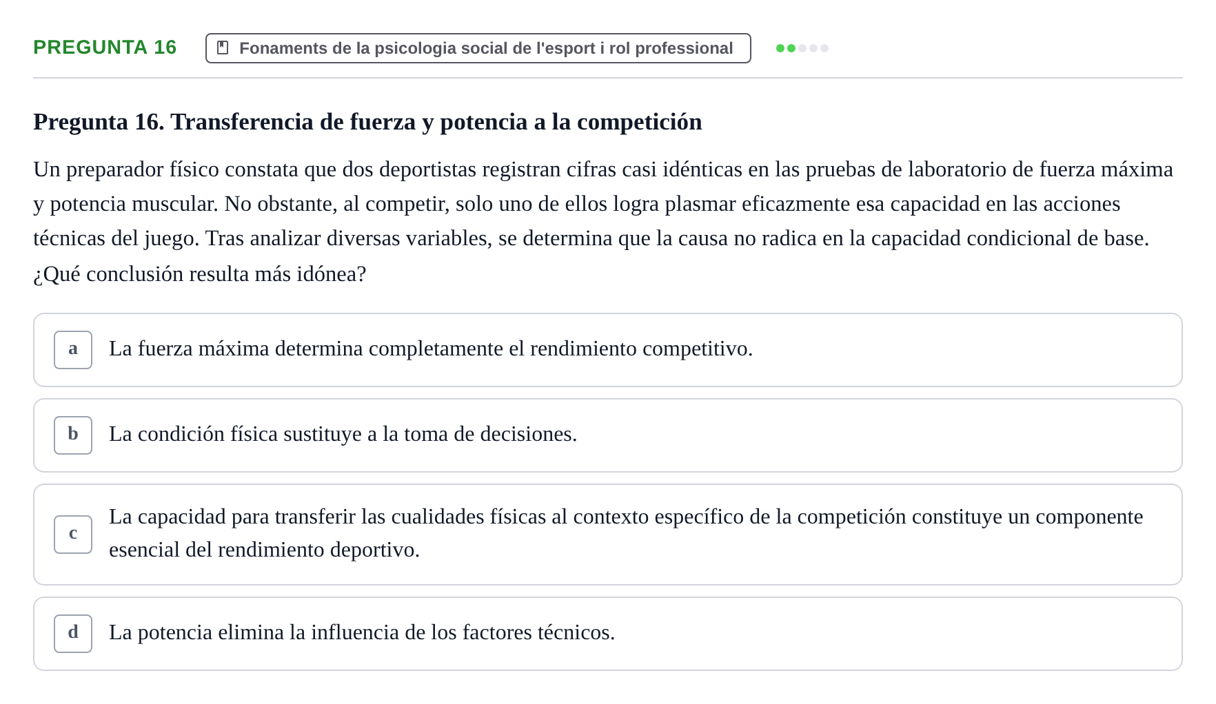 Enunciado: Pregunta 16