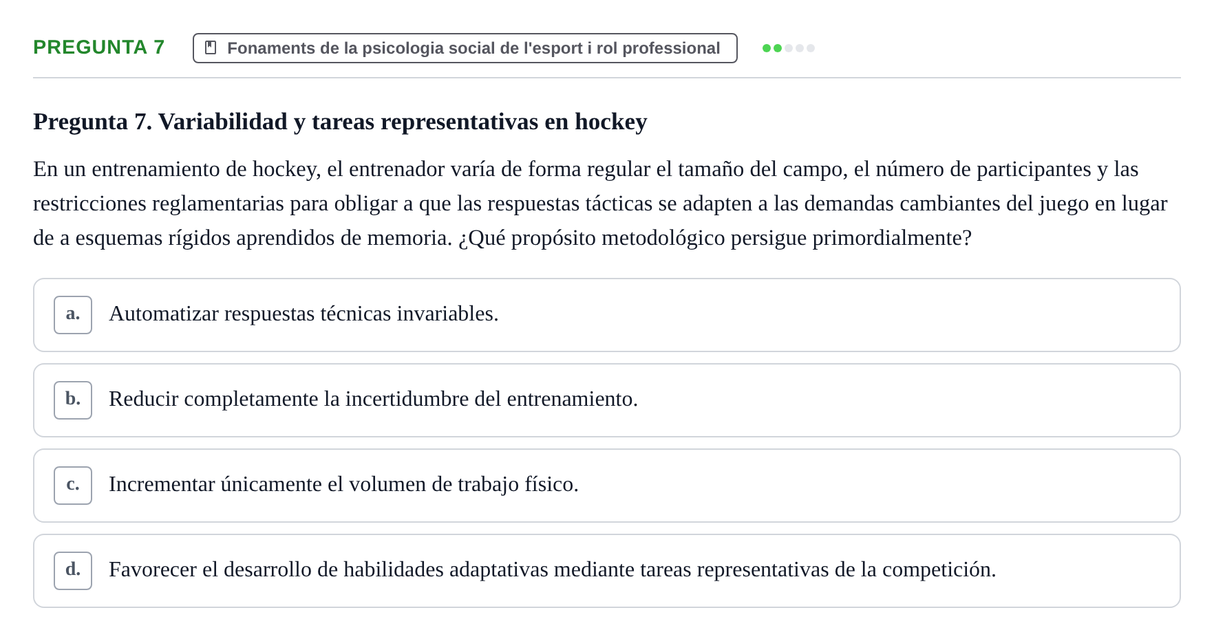 Enunciado: Pregunta 7
