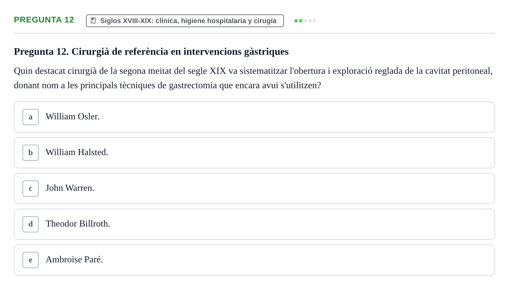 Enunciado: Pregunta 12