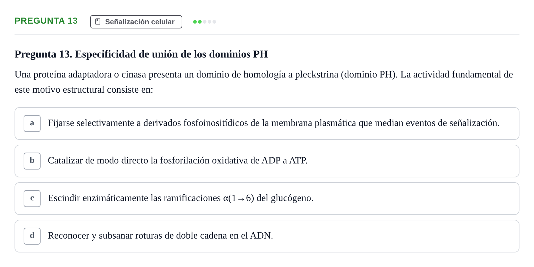 Enunciado: Pregunta 13