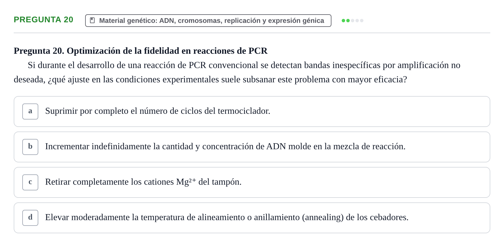 Enunciado: Pregunta 20