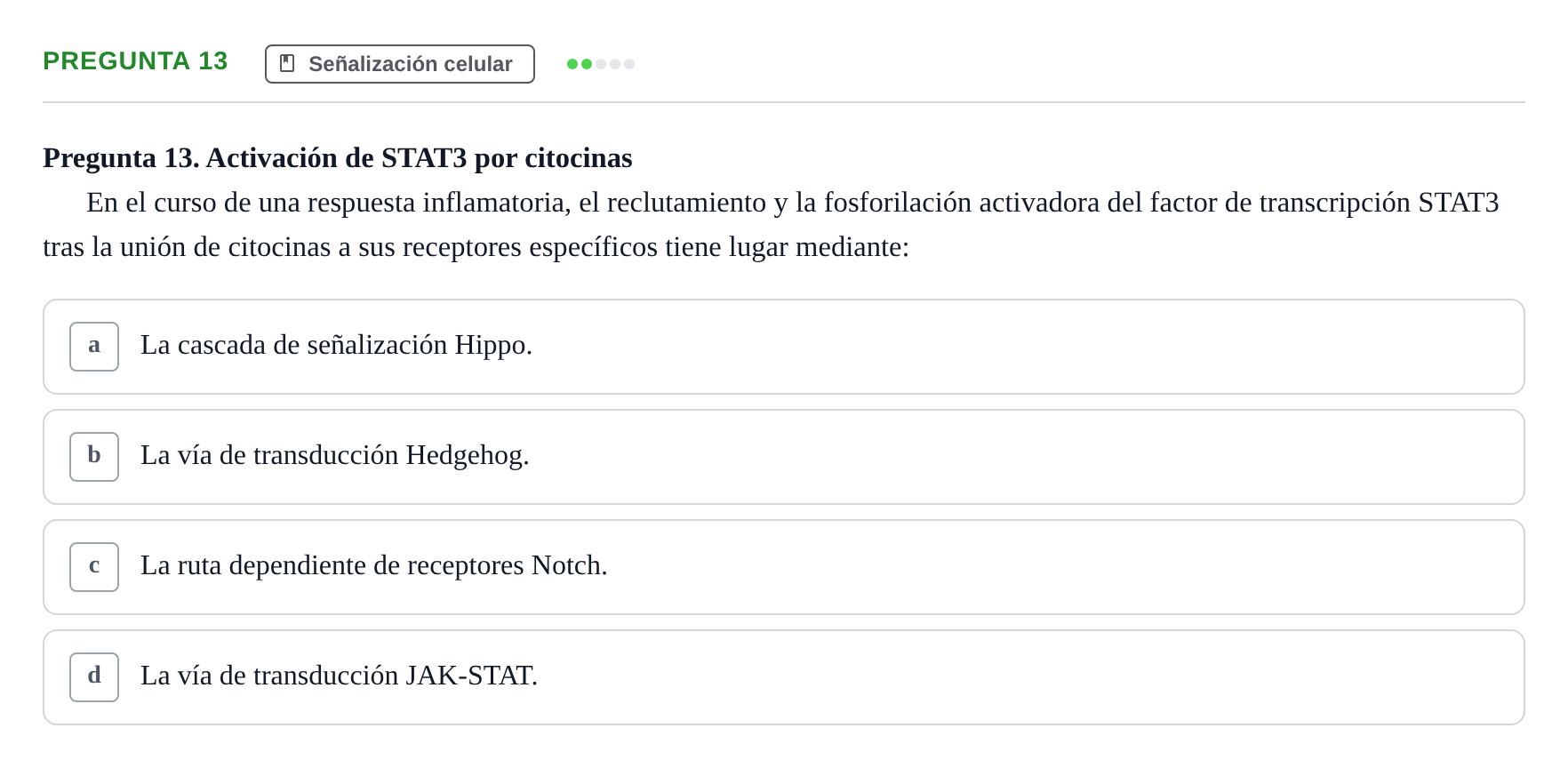 Enunciado: Pregunta 13