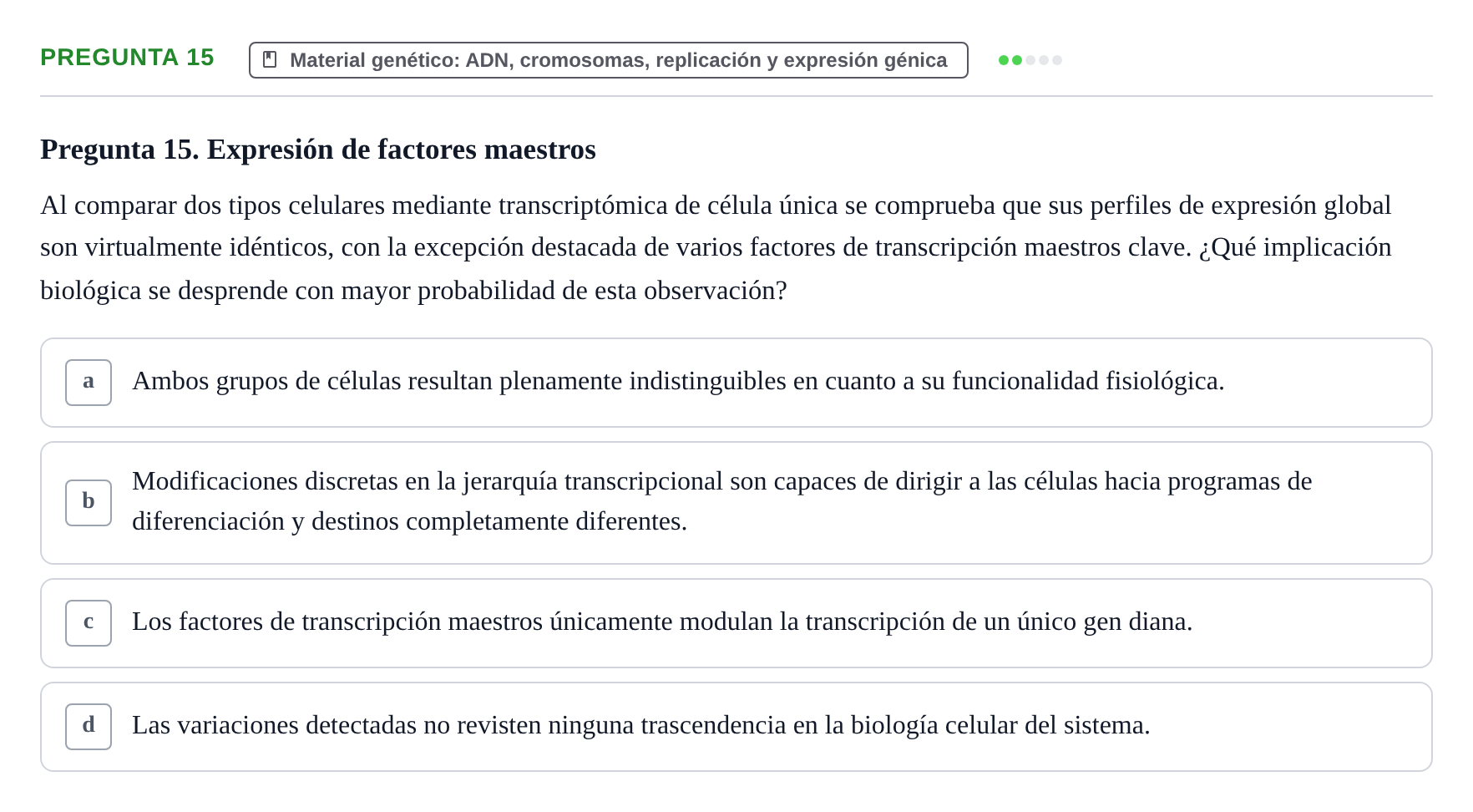 Enunciado: Pregunta 15