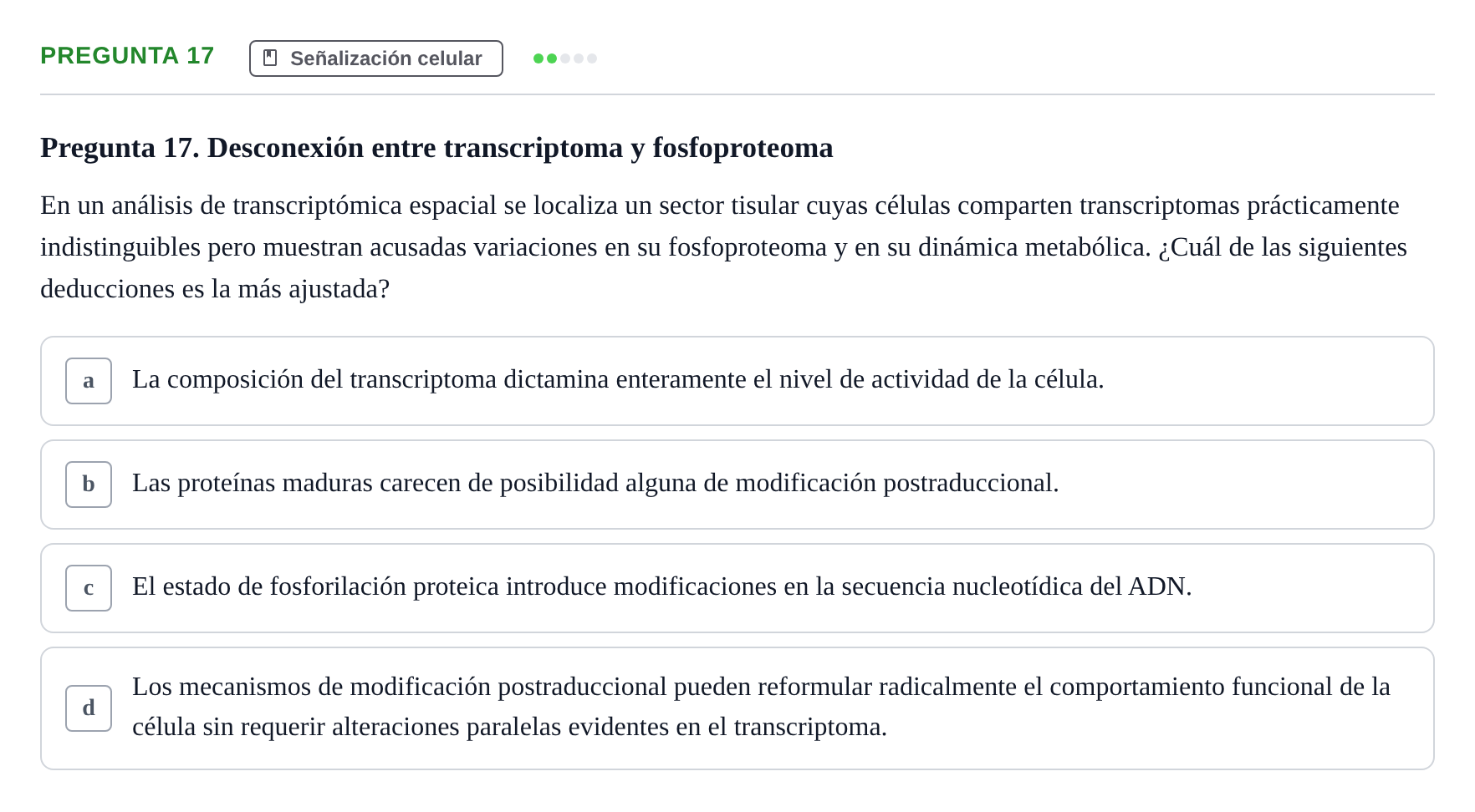Enunciado: Pregunta 17