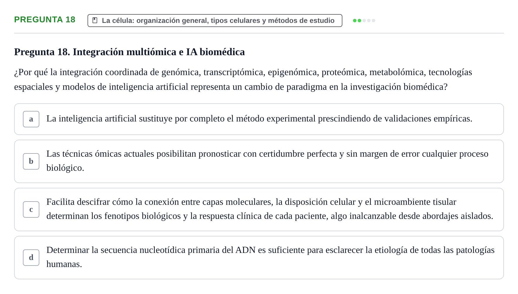 Enunciado: Pregunta 18