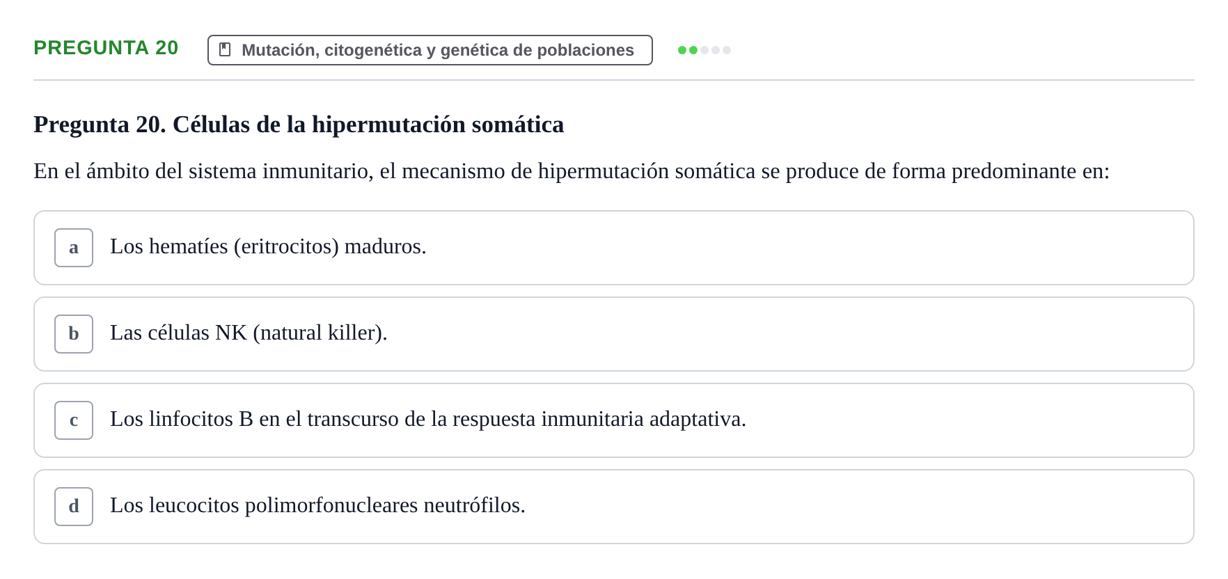 Enunciado: Pregunta 20