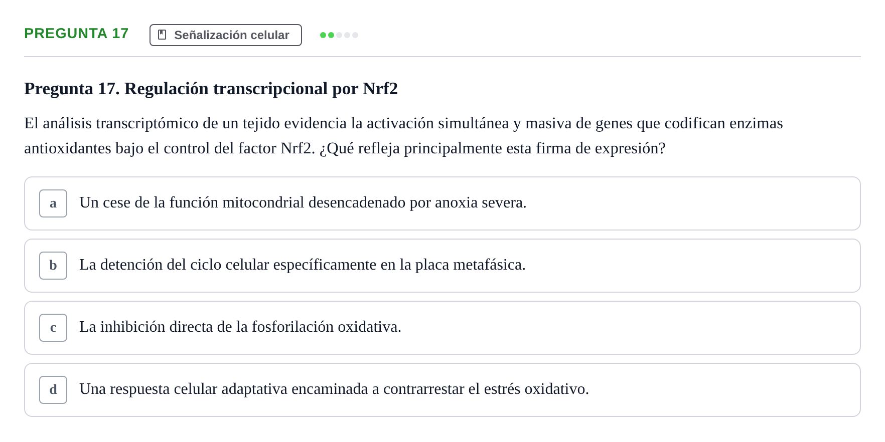 Enunciado: Pregunta 17