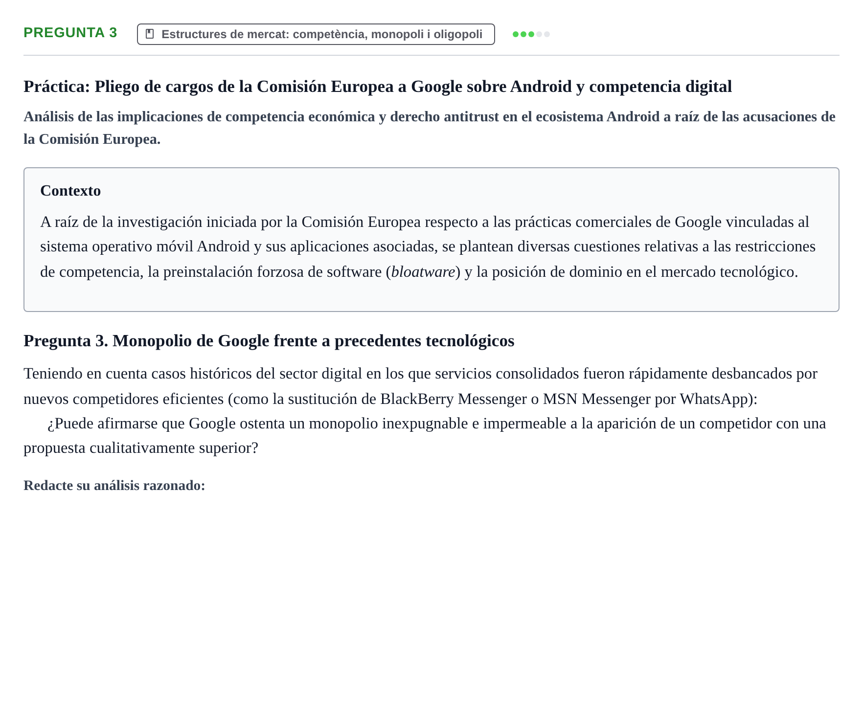Enunciado: Pregunta 3