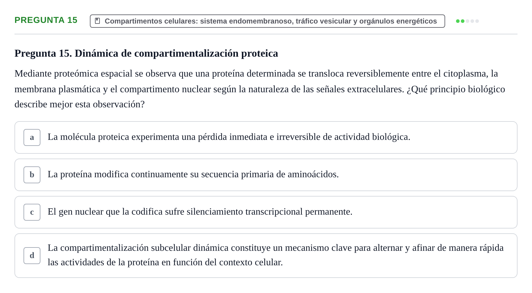 Enunciado: Pregunta 15