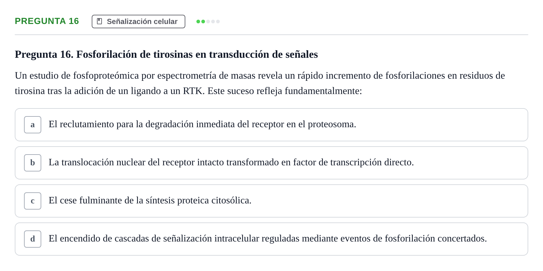 Enunciado: Pregunta 16