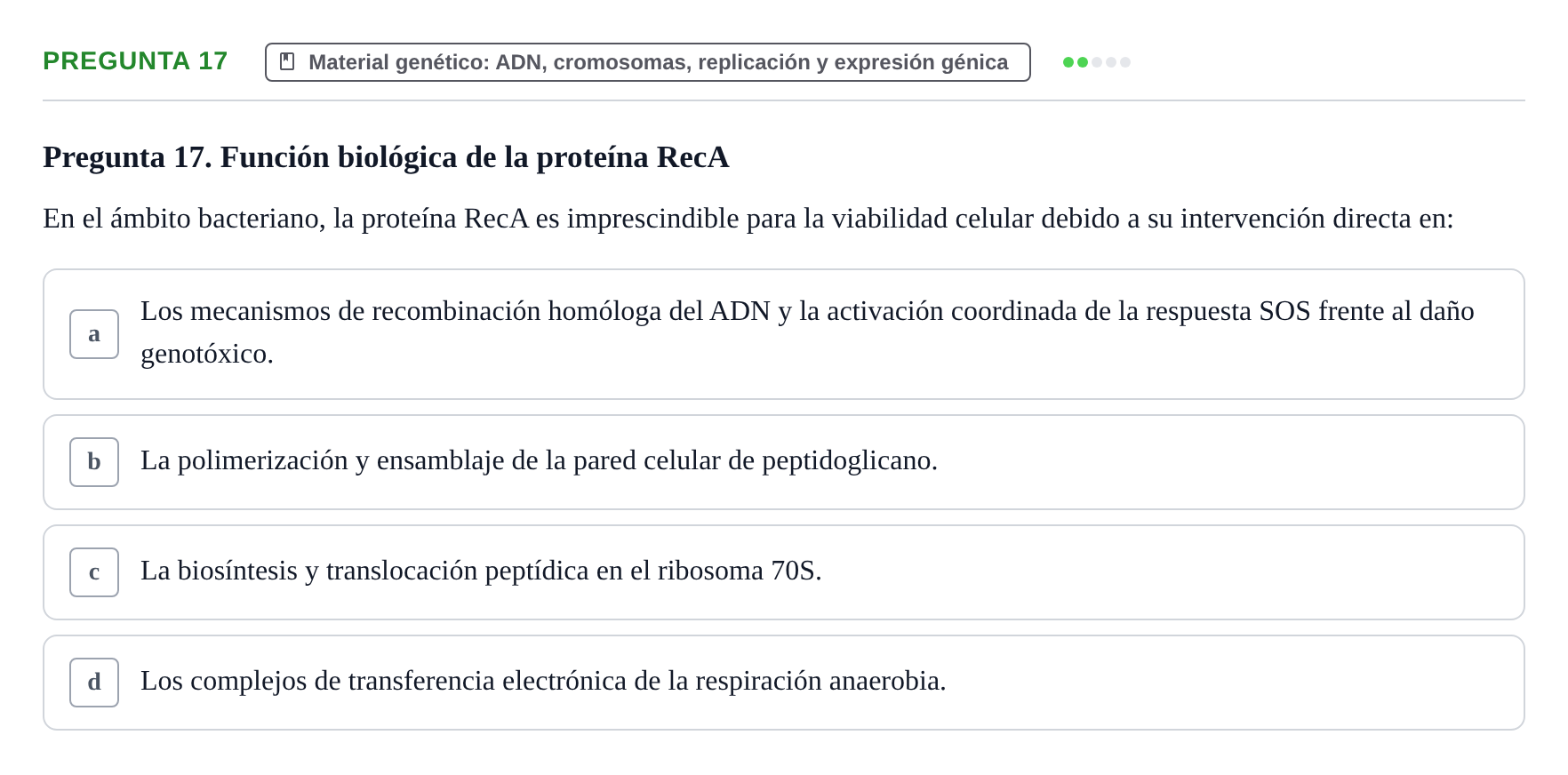 Enunciado: Pregunta 17