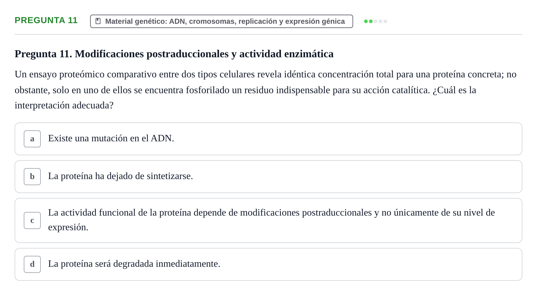 Enunciado: Pregunta 11