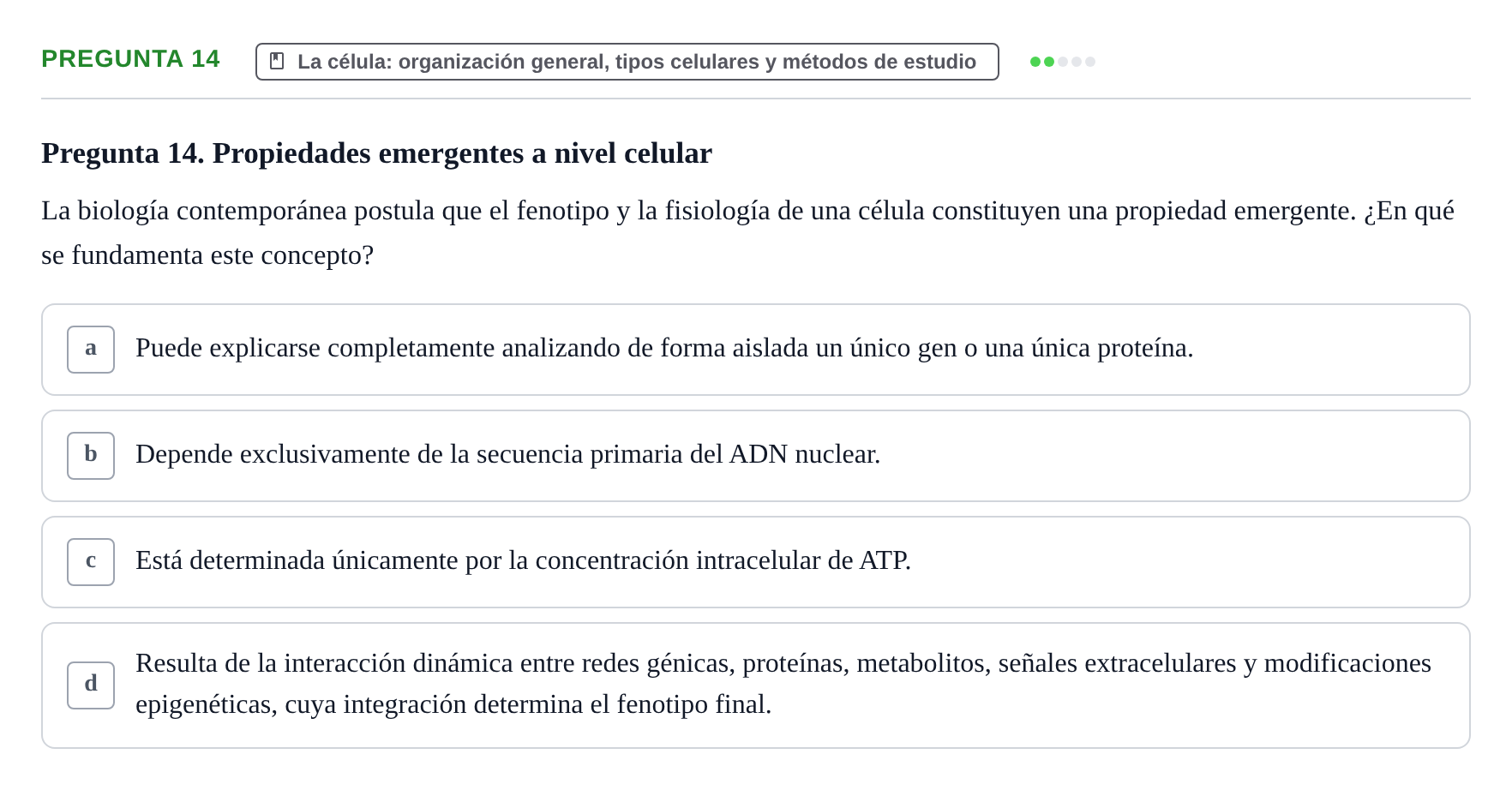 Enunciado: Pregunta 14