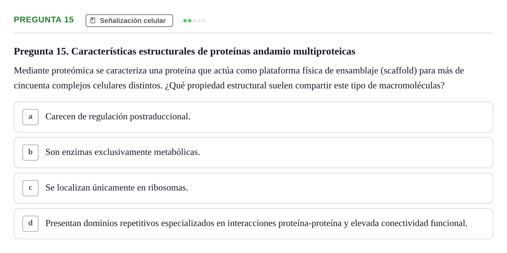 Enunciado: Pregunta 15