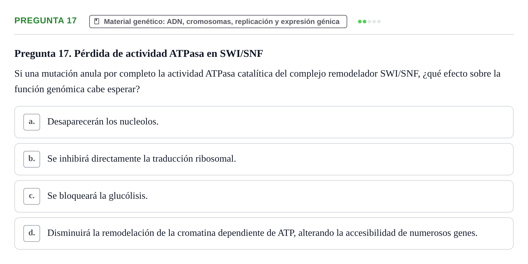 Enunciado: Pregunta 17