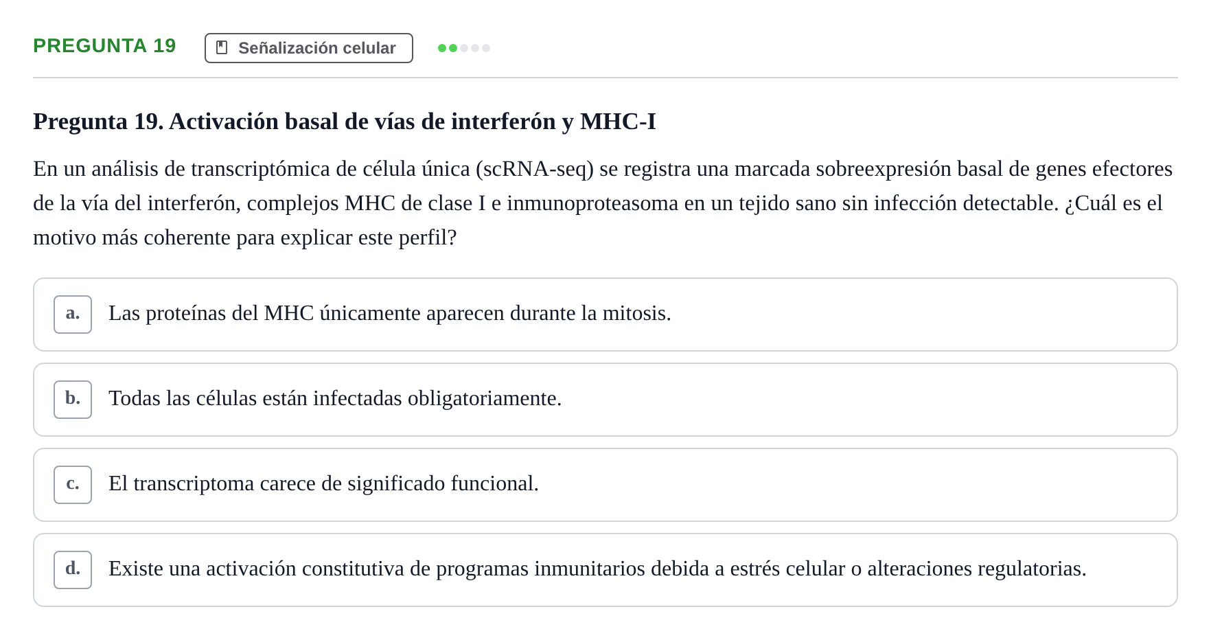 Enunciado: Pregunta 19