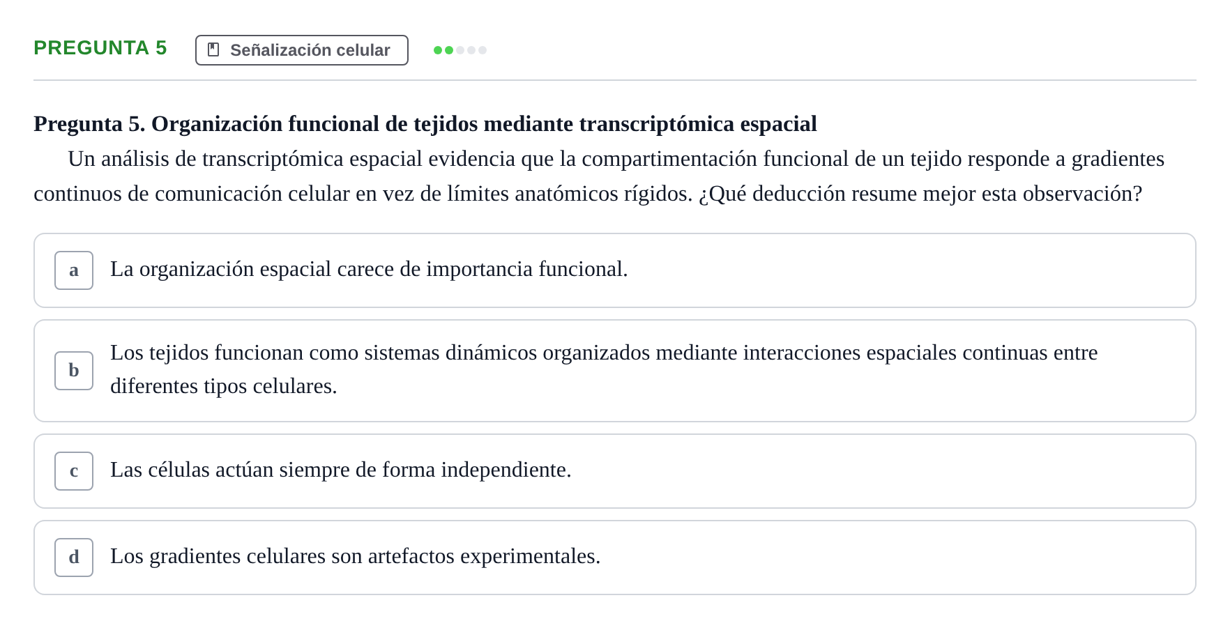 Enunciado: Pregunta 5