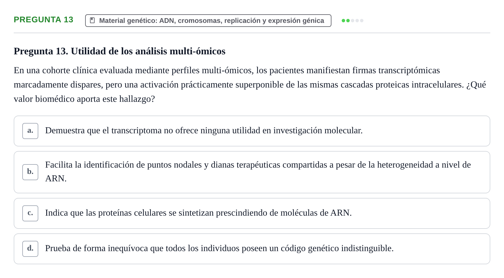 Enunciado: Pregunta 13