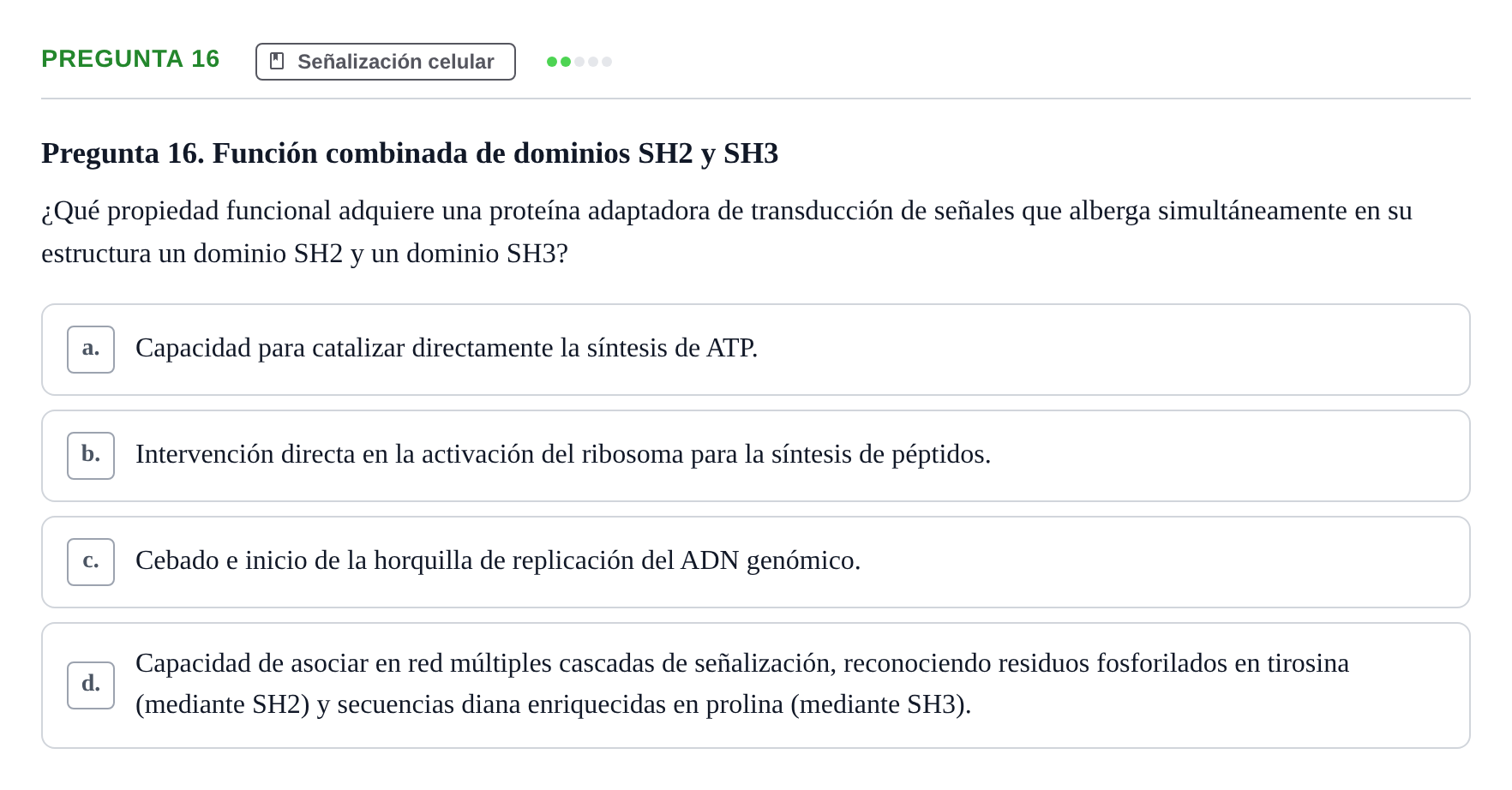 Enunciado: Pregunta 16