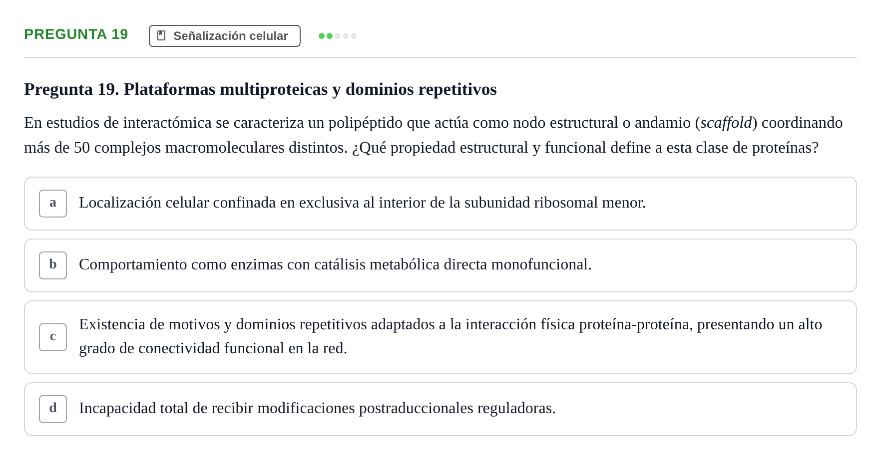 Enunciado: Pregunta 19