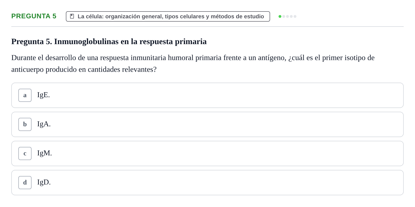 Enunciado: Pregunta 5
