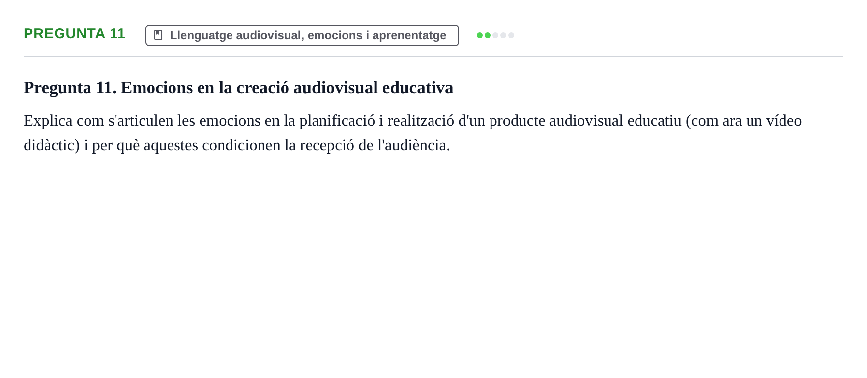 Enunciado: Pregunta 11 · Gestión de la información y TIC URL Banc de preguntes d'examen de Gestió de la Informació i TIC