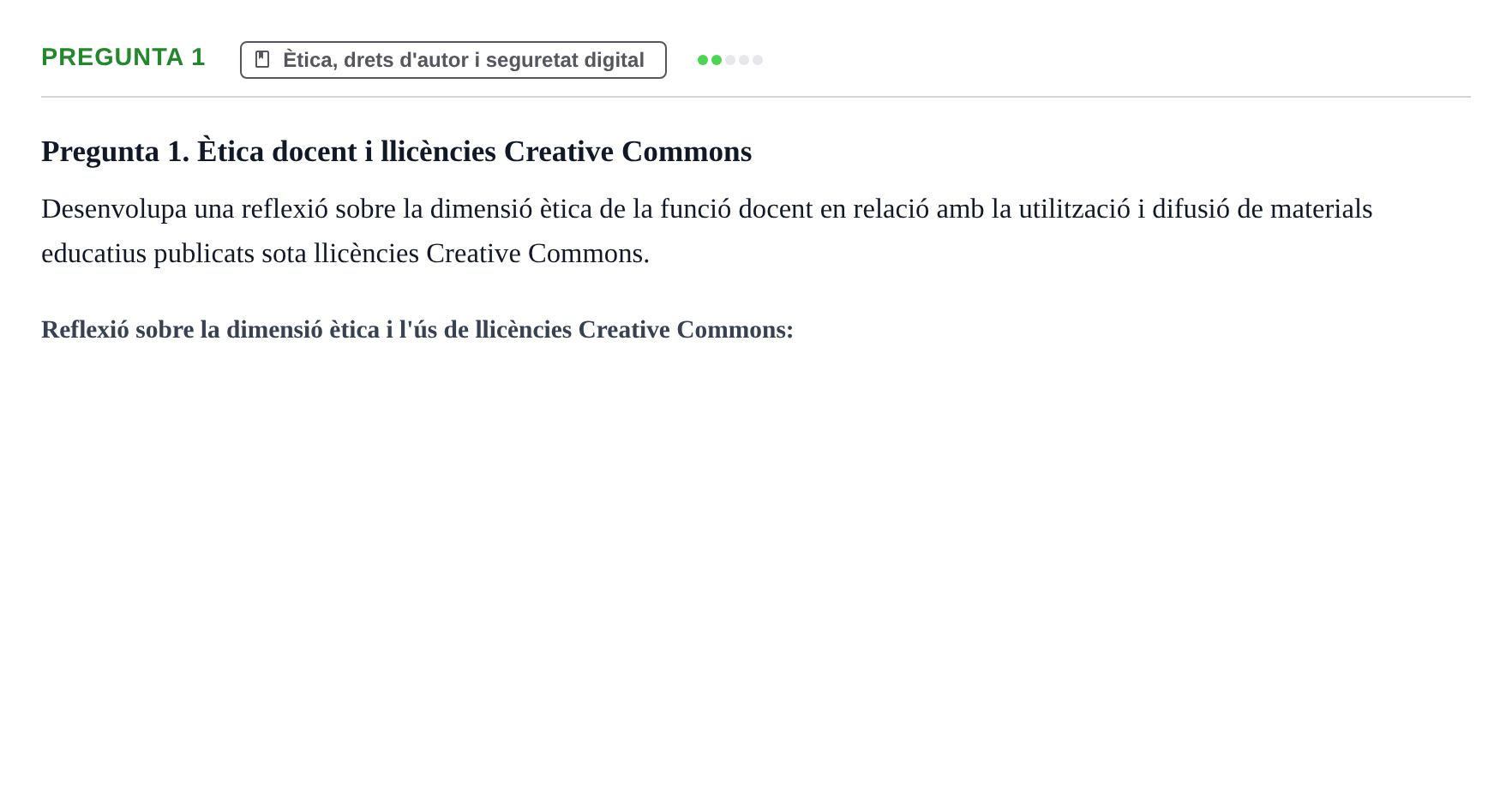Enunciado: Pregunta 1 · Gestión de la información y TIC URL Banc de preguntes d'examen de Gestió de la Informació i TIC