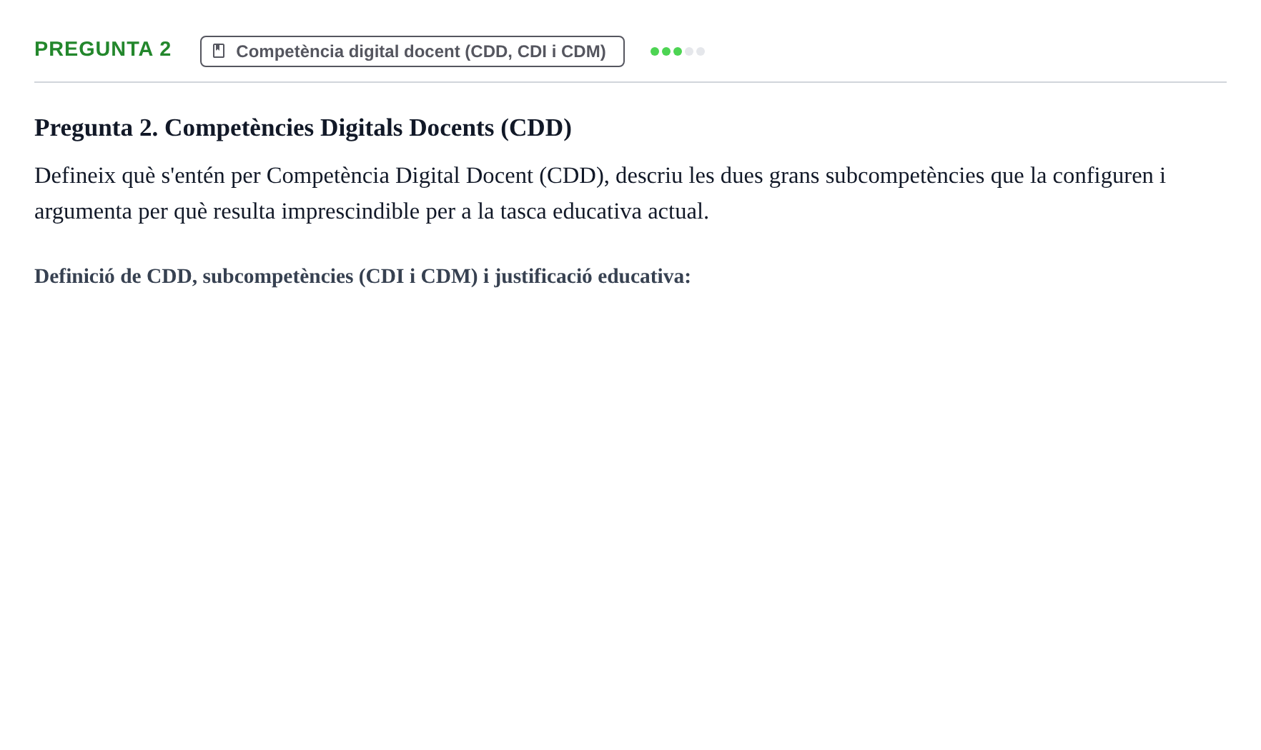 Enunciado: Pregunta 2 · Gestión de la información y TIC URL Banc de preguntes d'examen de Gestió de la Informació i TIC