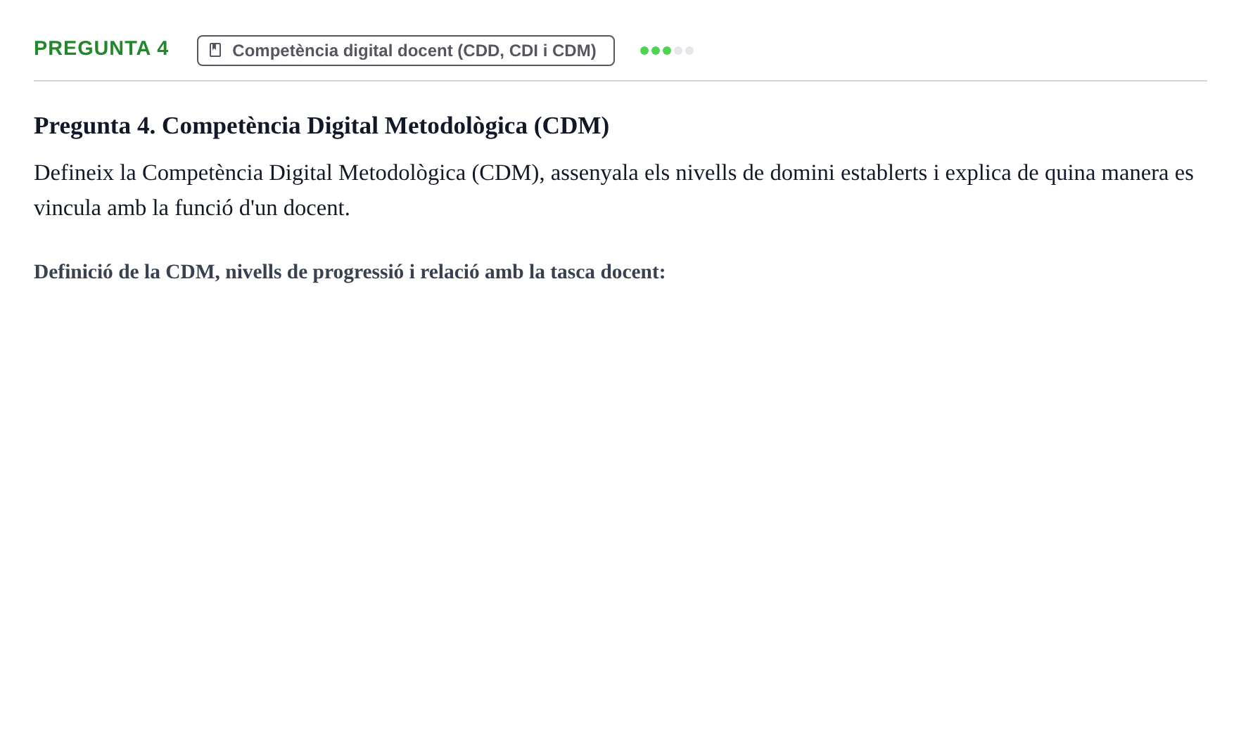 Enunciado: Pregunta 4 · Gestión de la información y TIC URL Banc de preguntes d'examen de Gestió de la Informació i TIC
