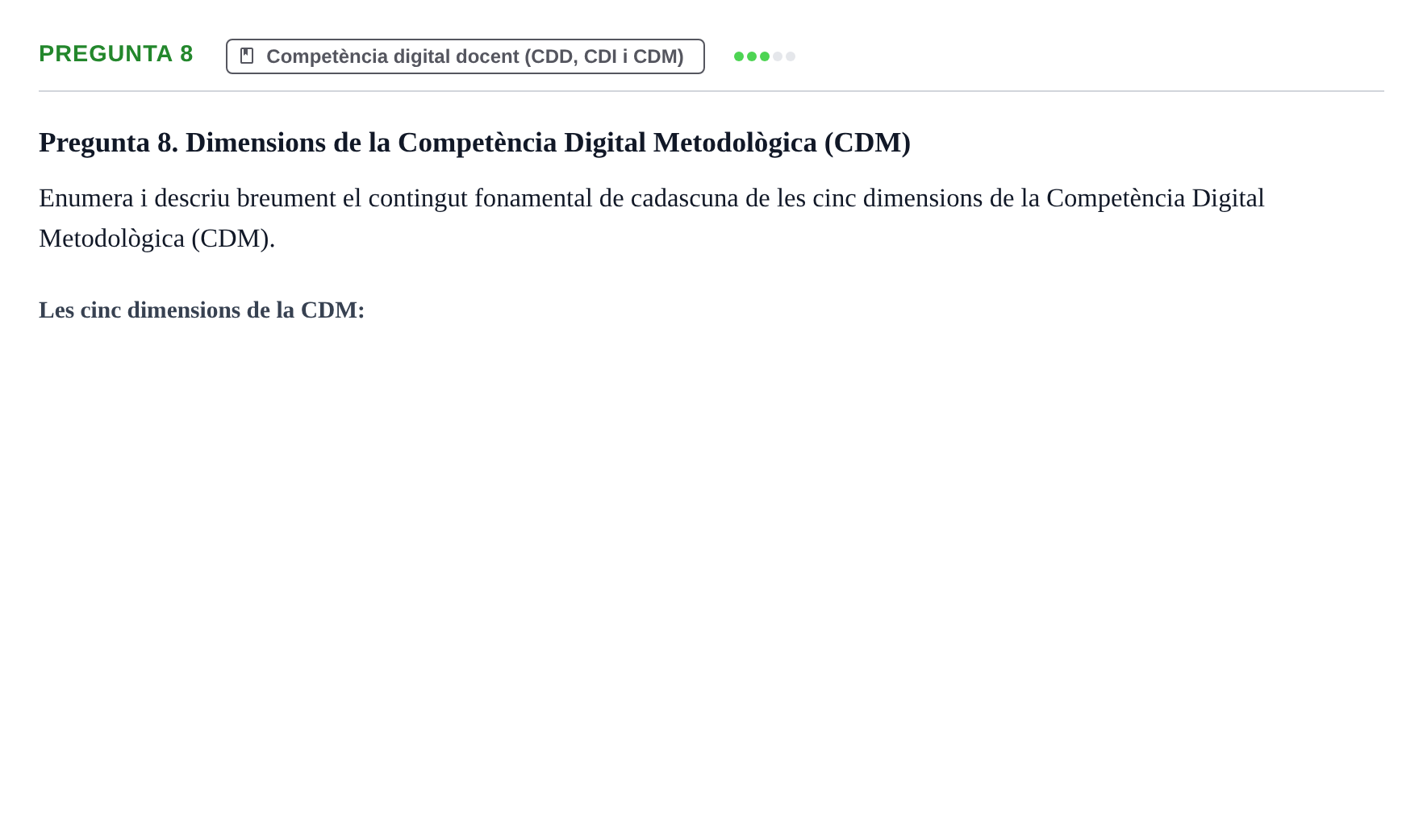 Enunciado: Pregunta 8 · Gestión de la información y TIC URL Banc de preguntes d'examen de Gestió de la Informació i TIC