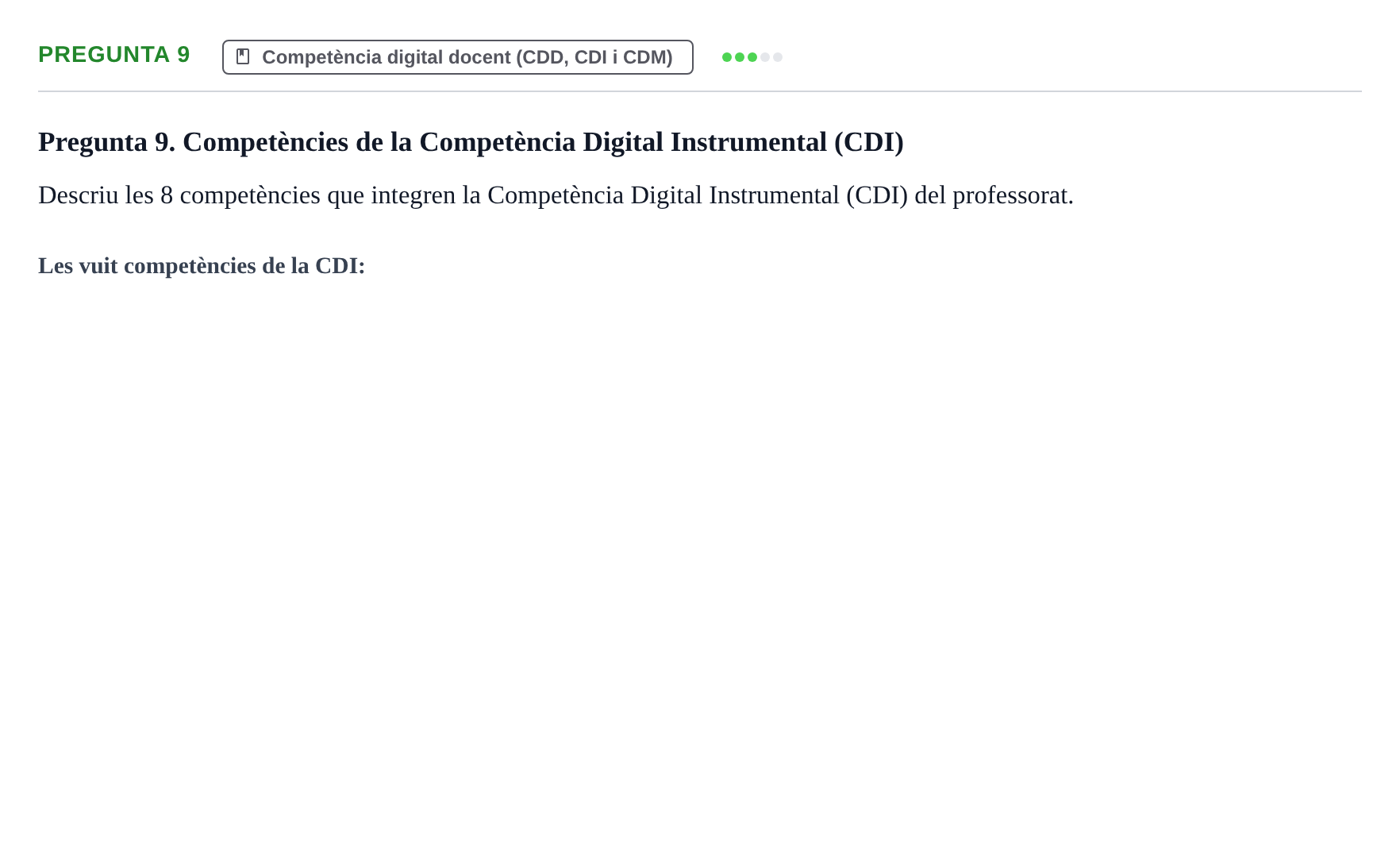Enunciado: Pregunta 9 · Gestión de la información y TIC URL Banc de preguntes d'examen de Gestió de la Informació i TIC