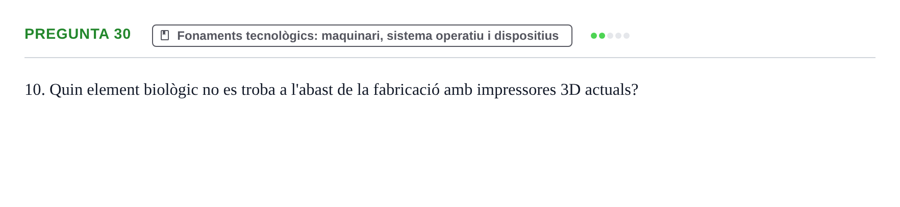 Enunciado: Pregunta 30 · Gestión de la información y TIC URL Examen tipus test: Gestió de la informació i TIC