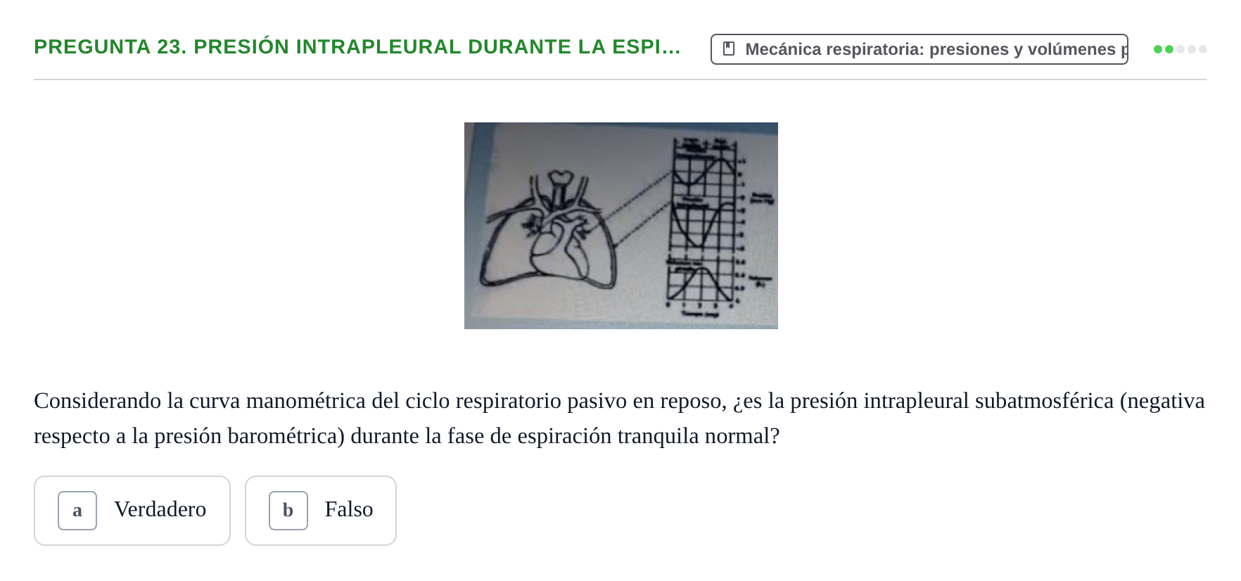Enunciado: Pregunta 23. Presión intrapleural durante la espi… · Física URL Banco de Preguntas Oficial: Física Biomédica y Biofísica