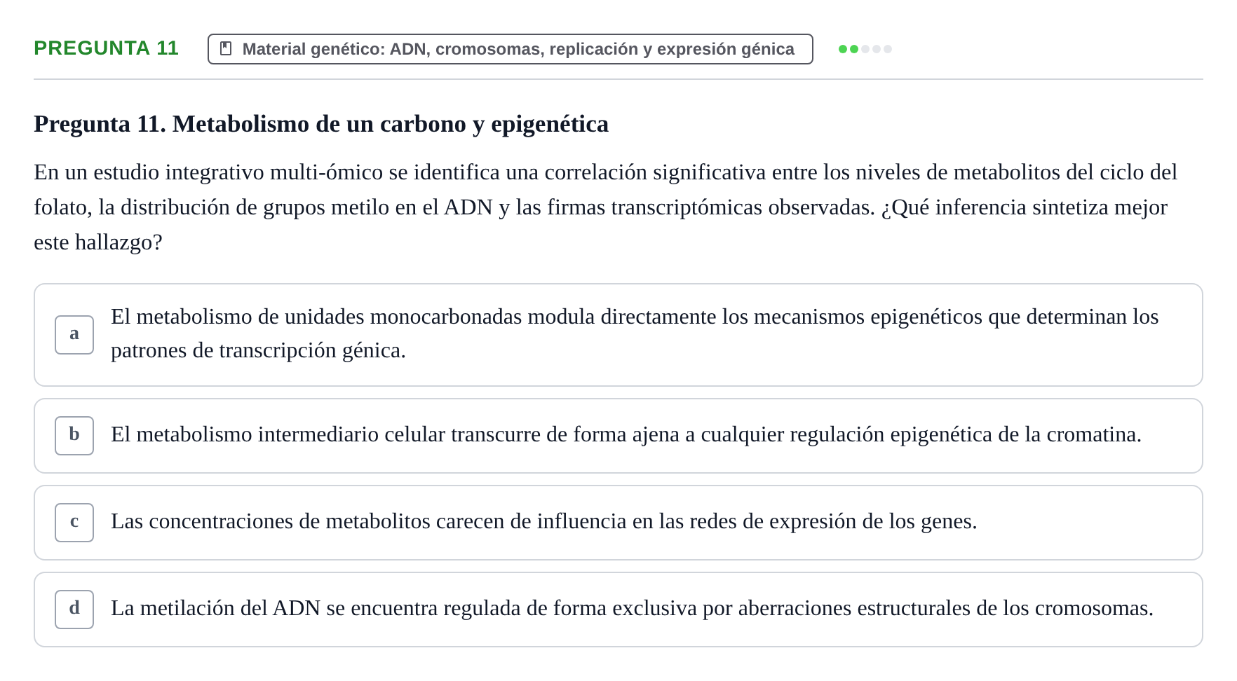 Enunciado: Pregunta 11